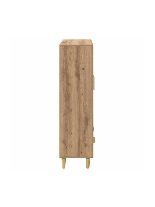 Wand Wohnzimmer Vitrine aus Spanplatte mit Glas Artisan Oak 70x31x115cm