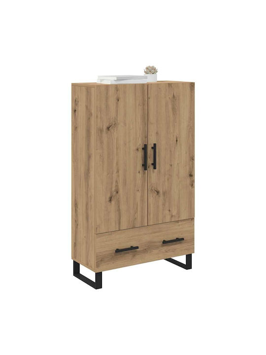 vidaXL Wohnzimmer Vitrine aus Eiche und Metall mit Verglasung Artisan Eiche 69.5x30x115cm