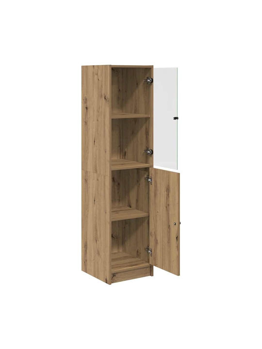 Витрина за дневна от ПДЧ със стъкло Artisan Oak 35x37x142см