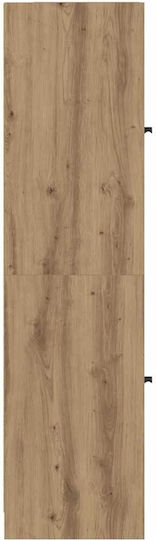 Living Room Display Cabinet Made of Particle Board with Windowed Artisan Oak 35x37x142cm