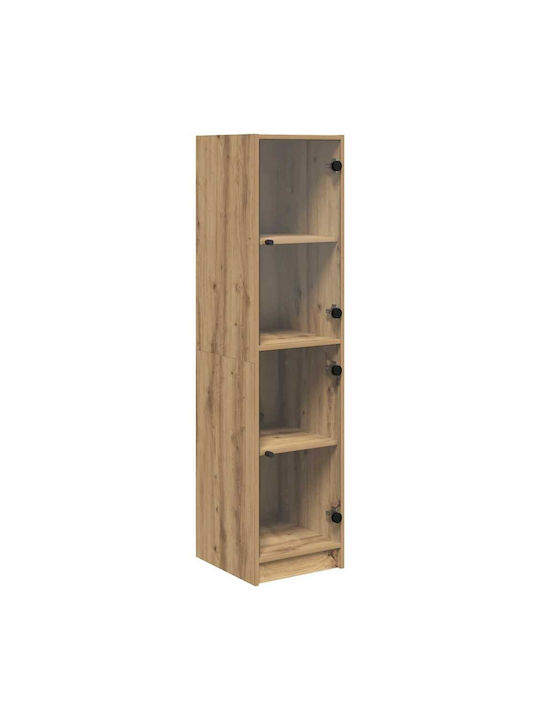 Wall Living Room Display Cabinet made of Particleboard with Glass Artisan Oak 35x37x142cm