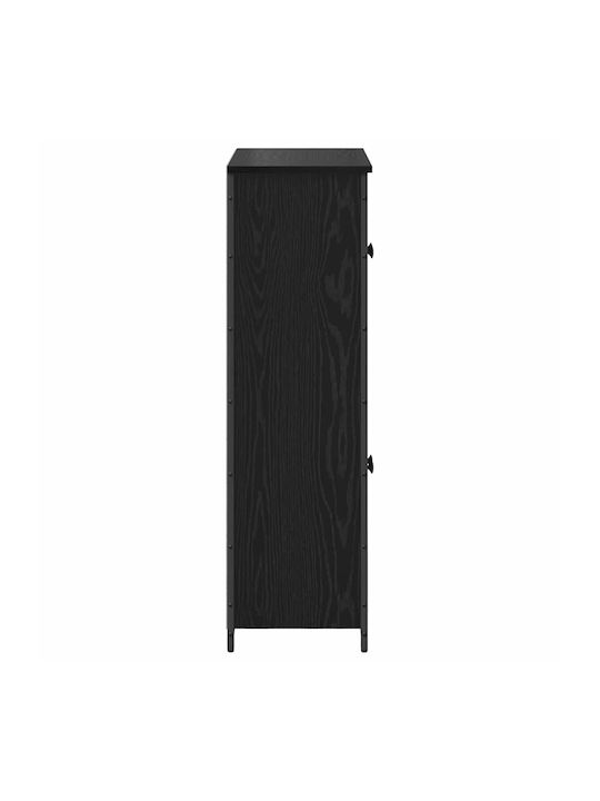Висулка Витрина за хол от Дърво & Метал със Стъкло Black Beech 62x32x106.5см