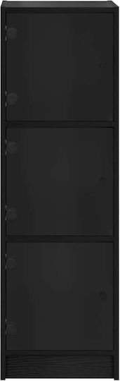 Living Room Display Cabinet Made of Particle Board with Windowed Black Oak 35x37x109cm
