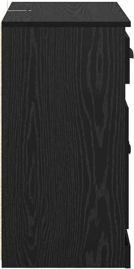Living Room Display Cabinet made of Particle Board with Windowed Black Oak 70x35.5x67.5cm