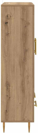 Freistehende Wohnzimmer-Vitrine aus Holz und Metall Artisan Oak 69,5 x 31 x 115 cm