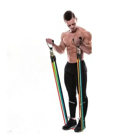 Xonix Gymtube Гуми За Фитнес с Дръжки Подредба 5 Бр Многоцветни 1.26m
