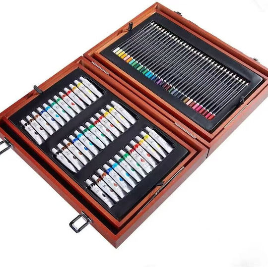 Colouring Set 172 Pieces Wooden Carrying Case 45x33x11cm