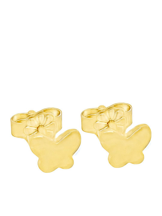 Xryseio Kids Earrings Studs Butterflies from Gold 14K