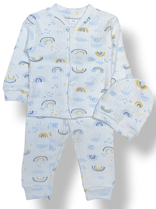 Babydom Παιδική Πιτζάμα Εκρού, Θαλασσί