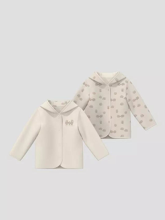 Kids Sweatshirt Cardigan Ecru