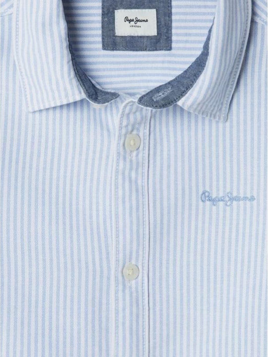 Kids Striped Long-sleeved Shirt Light Blue