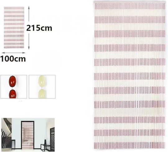 KMT Style Къртина за вратата от Пластмаса Червен 100x215см 296426