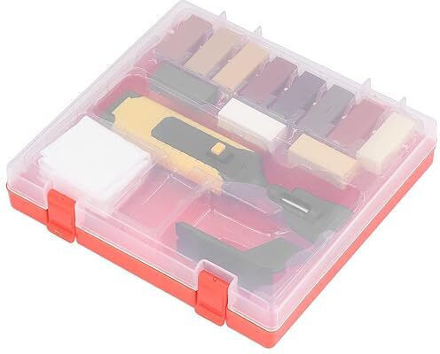 Kit De Reparare Mobilier Podea Zola Unealtă De Reparare 11 Blocuri De Ceară În Culori Diferite 2 Raclete Burete Țesătură Cutie De Depozitare