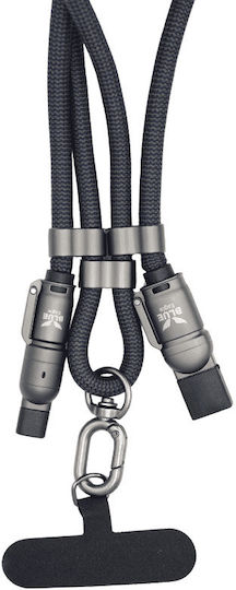 Blue Eagle Be-dc4in1-02 Кръстосан Кабел За Данни USB A Към L Тип C Тип C Към L Тип C Син