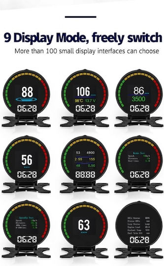 Obd2 Digital Hud Diagnostic Device Dashboard Information Display Windshield Dashboard Display P15