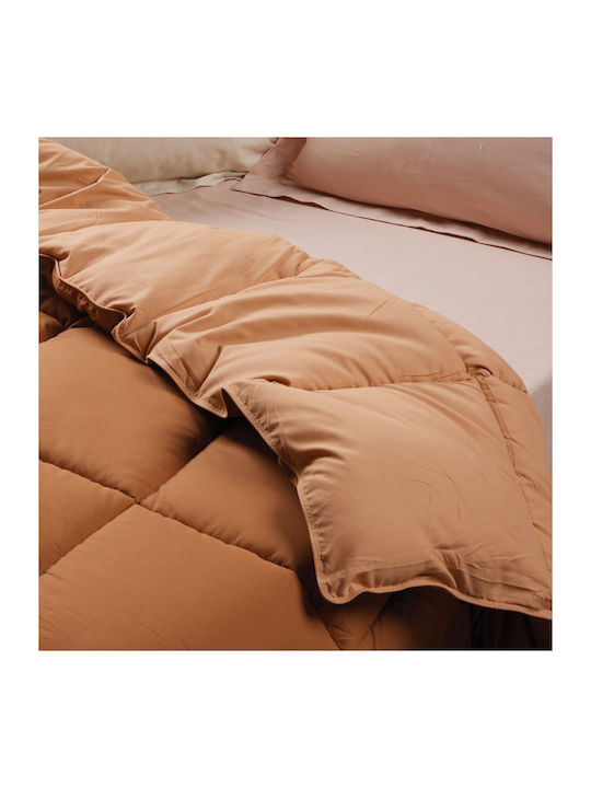 Das Home Πάπλωμα Υπέρδιπλο με Γέμιση Microfiber 220x240εκ. 9694 Happy Salmon, Teracotta 550 GSM 10.5 togs