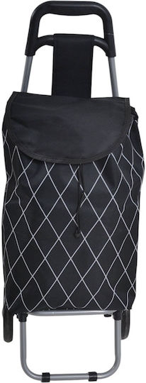 Metalic Coș de cumpărături Negru 32x28x87cm