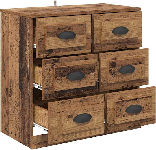 Wooden Chest of Drawers Coffee 70x35.5x67.5cm