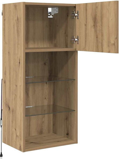 Living Room TV Unit with Lighting Artisan Oak L40.5xW30xH90cm