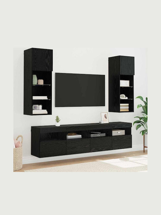 Животно помещение ТВ единица Black Beech с Осветление Д40xШ30xВ40бр