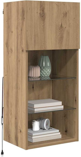 Living Room TV Unit with Lighting Artisan Oak L40.5xW30xH90cm