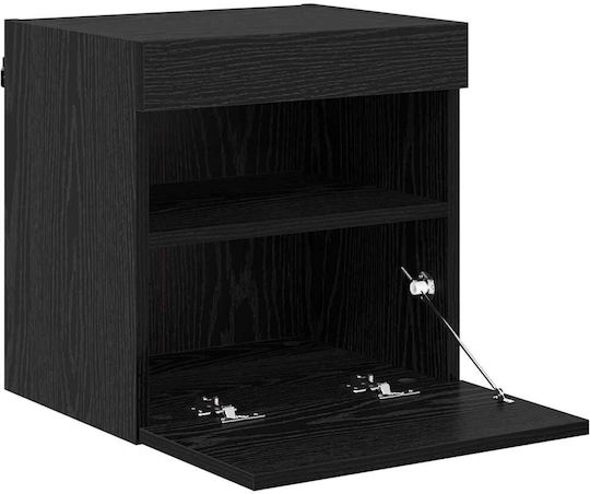 Living Room TV Unit with Lighting Black Beech L40xW30xH40cm
