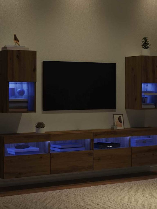 Wohnzimmer TV-Einheit Artisan Oak mit Beleuchtung L30.5xB30xH60cm