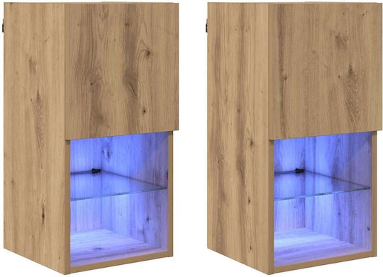 Σύνθετο Σαλονιού Artisan Oak με Φωτισμό Μ30.5xΒ30xΥ60εκ.