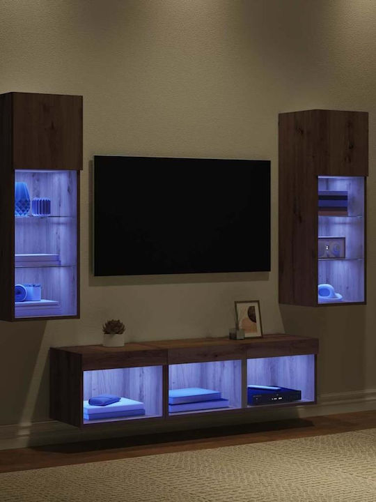 Wohnzimmer TV-Einheit Black Beech mit Beleuchtung L60xB30xH30cm