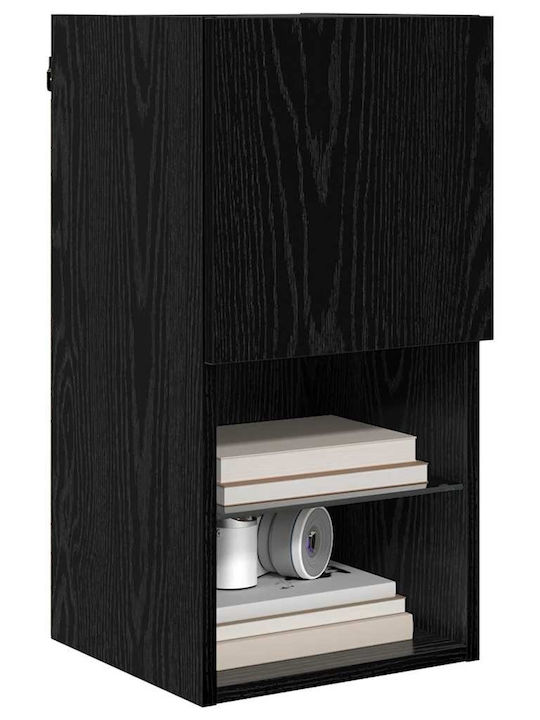 Living Room TV Unit with Lighting Black Beech L30.5xW30xH60cm