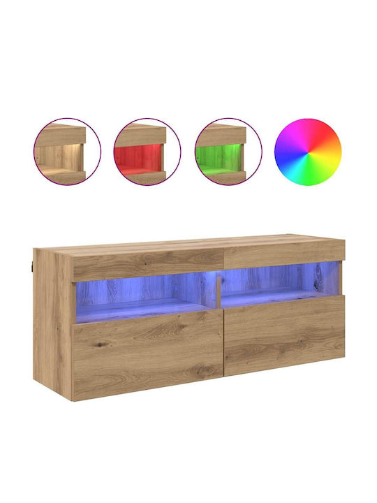 Wohnzimmer TV-Einheit Artisan Oak mit Beleuchtung L100xB30xH40cm