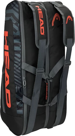 Head Base 6 Racket Tennis Bag Black