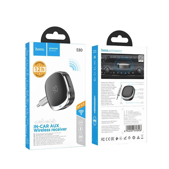 Bluetooth 5.3 Receiver Θύρα Εξόδου 3.5mm Jack Hoco E80 Μαύρο