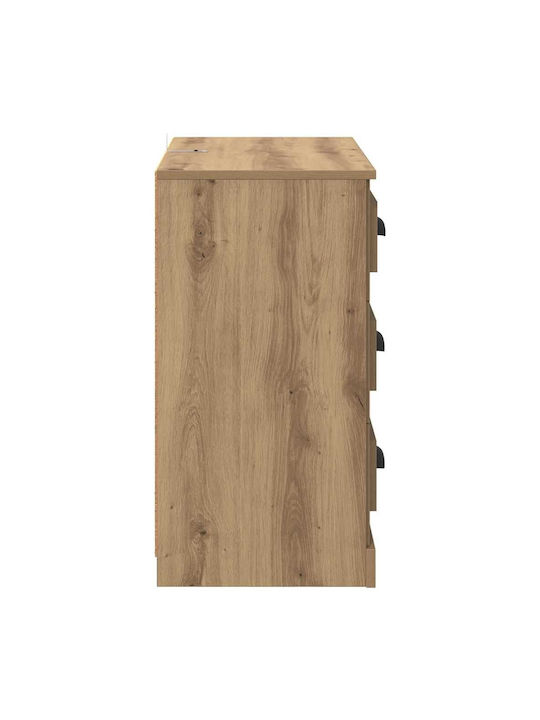 Sideboard Wooden with Drawers Artisan Oak 70x35.5x67.5cm