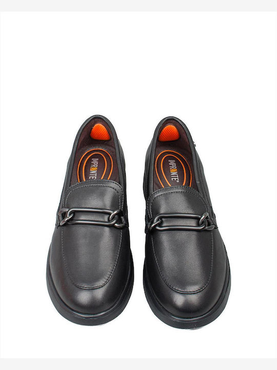 Leather Women's Loafers in Black Color