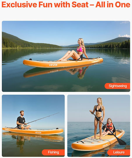 Vevor Gonflabilă Placă SUP cu Lungime 3.23m Portocaliu