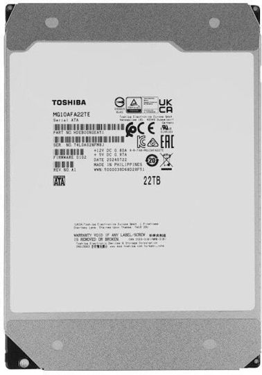 Toshiba MG 22TB HDD Hard Drive 3.5" SATA III 7200rpm for Server MG10AFA22TE
