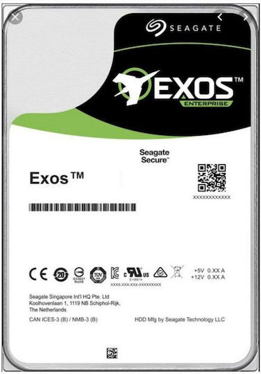 Seagate Exos X18 12TB Хард диск Σκληρи дискове 3.5" SAS 3.0 7200обороти в минута с 256МБ Кеш за NAS / Server ST16000NM004J