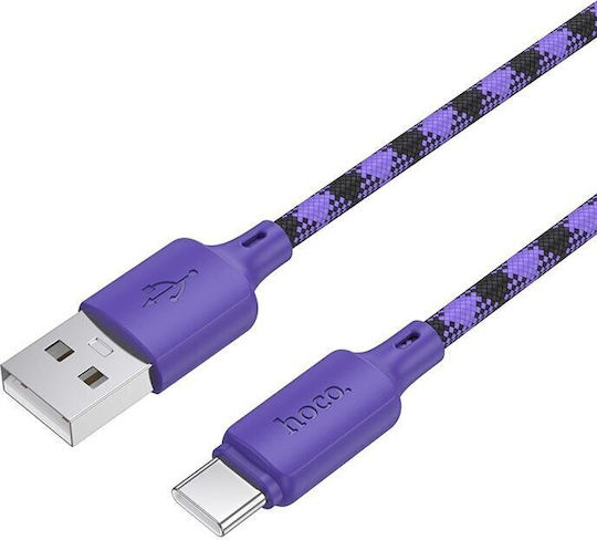 Hoco Χ116 Geflochten USB 2.0 Kabel USB-C männlich - USB-C Lila 1m