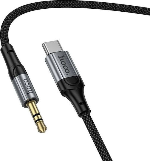 Hoco Regular USB 2.0 Cablu USB-C bărbătesc - 3,5 mm male Negru 1.5m