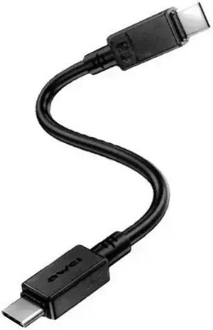 Awei Regular USB 2.0 Cablu USB-C bărbătesc - USB-C Negru 0.3m