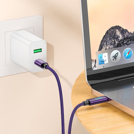 Hoco U125 USB 2.0 Cable USB-C Male - USB-C 100W PD Black 1m