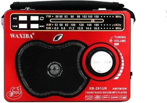 Waxiba XB-281UR Portable Radio Rechargeable with USB Red