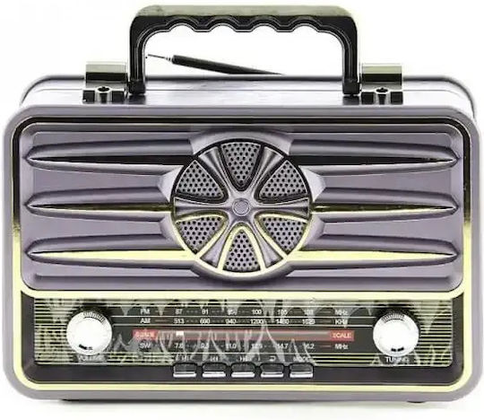 KEMAI MD-1906BT Retro Φορητό Ραδιόφωνο Επαναφορτιζόμενο με USB Μωβ