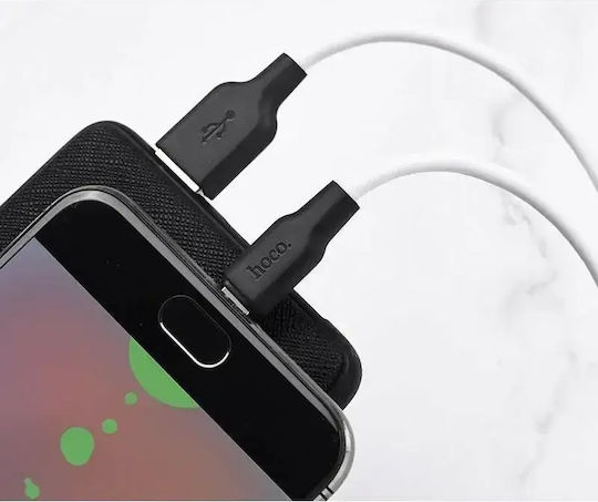 Hoco Braided USB 2.0 to micro USB Cable Λευκό 0.25m (X21)