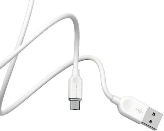 Borofone BX14 Regular USB 2.0 spre micro USB Cablu Alb 2m 1buc