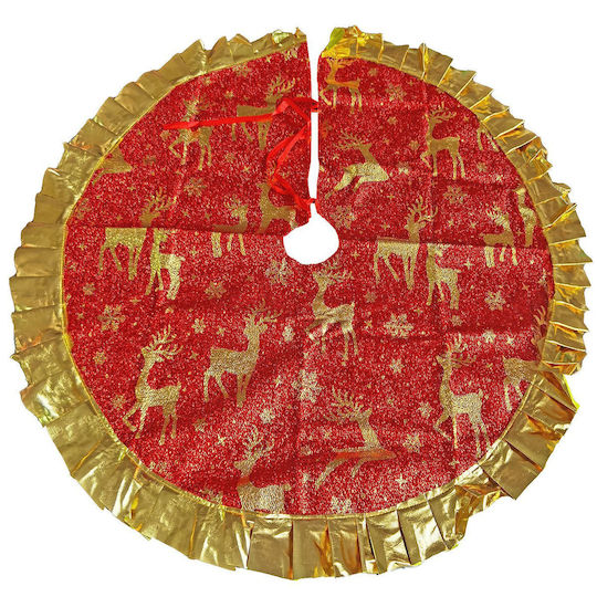 Weihnachtsbaum-Schürze Glänzendes Gold-Rot Ø90cm Xmasfest 1133954 1 Stück