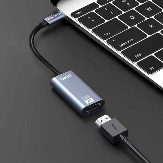 Wozinsky Конвертор USB-C женски към HDMI женски Черен 1бр WACH-01
