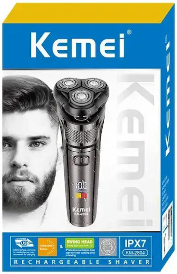 Kemei KM-2804 Ξυριστική Μηχανή Προσώπου Επαναφορτιζόμενη / Με Καλώδιο