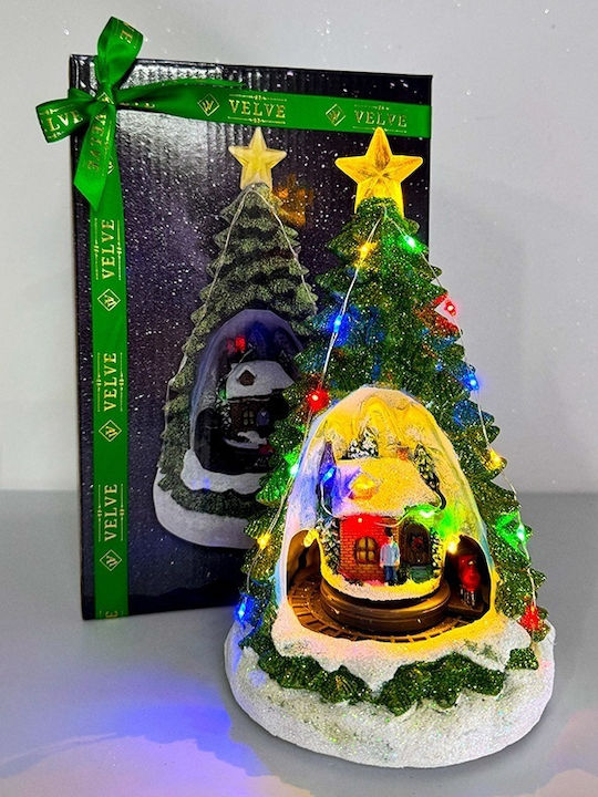cu lumină LED Decorațiune de Crăciun Plastic Braduleț 22cm. Electrică Împodobit Verde
